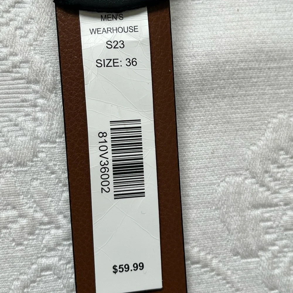 NEW Men’s Wearhouse Black Genuine Leather Italy Belt Size 36